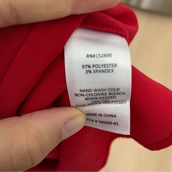 Lucky Brand Red Cold Shoulder Shirt - Picture 3 of 5